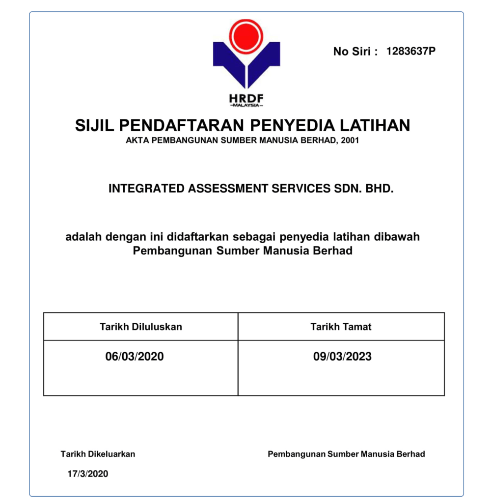 HRDF Certification